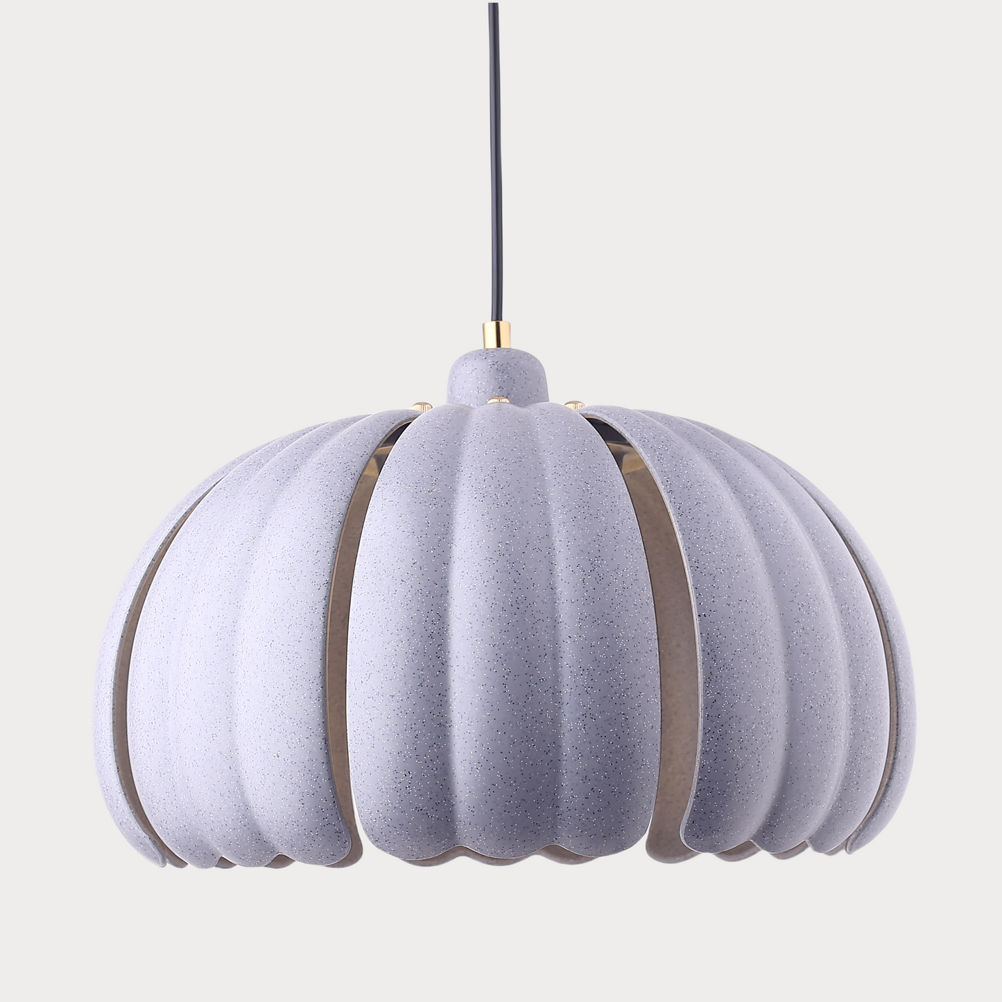 Petal Bloom Pumpkin Pendant Lamp - Marble Grey