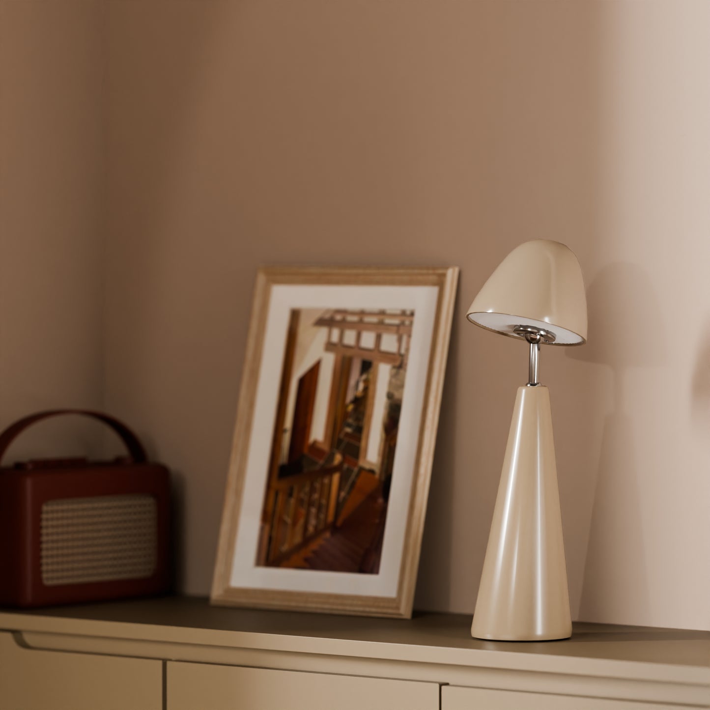 Nura Cordless Table Lamp - Beige - Cavars