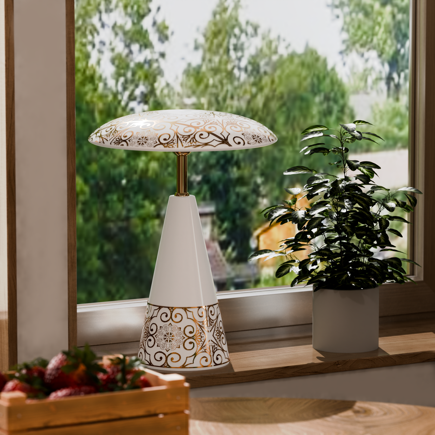 Aurla Table Lamp--White - Cavars
