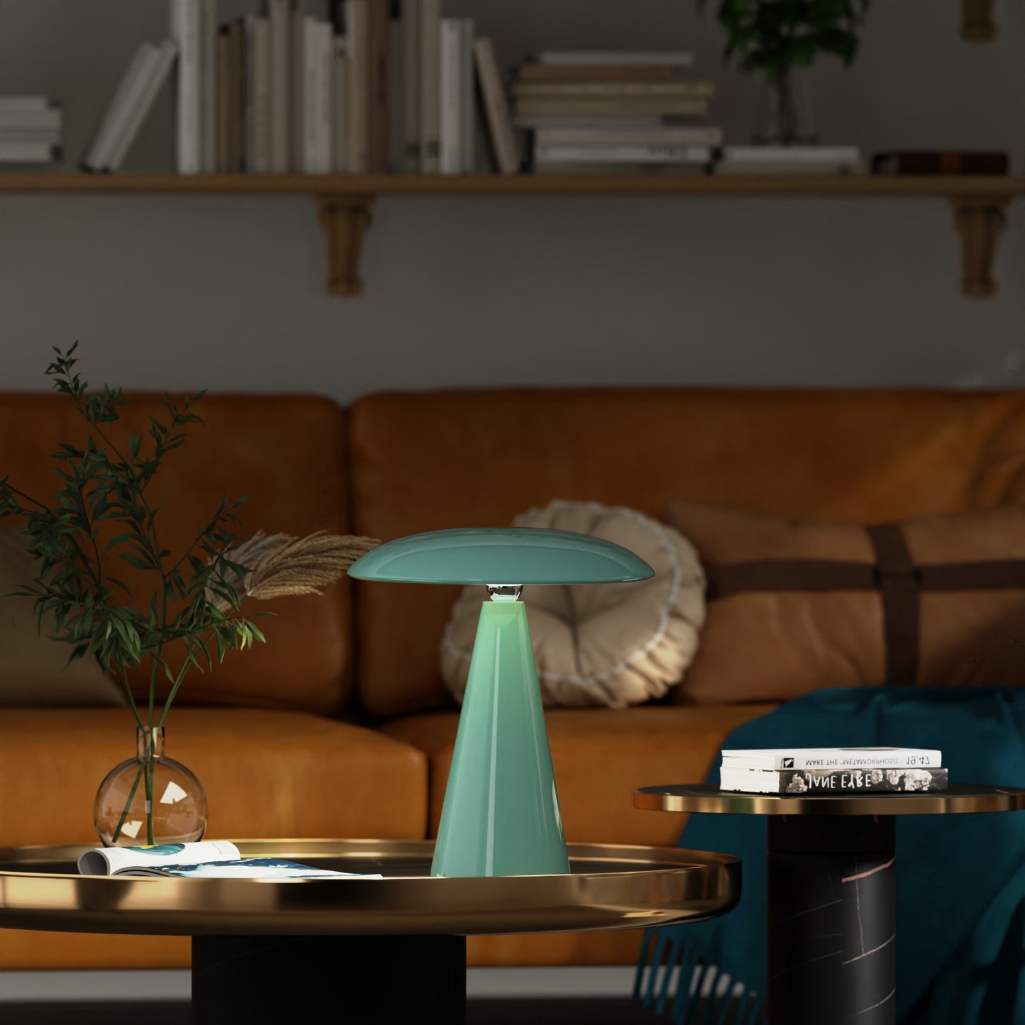 LunaBloom Cordless Table Lamp - Soft Baby Blue - Cavars