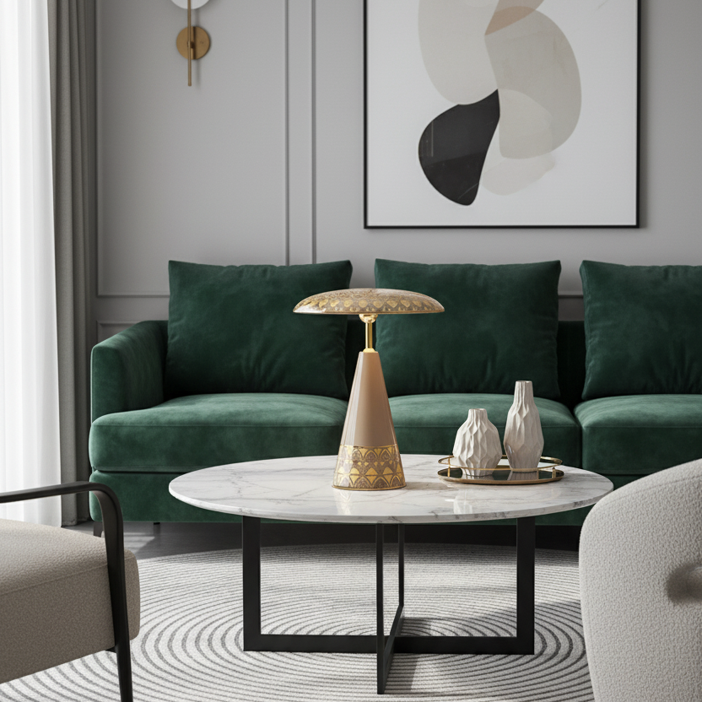 Aurla Table Lamp--Brown - Cavars
