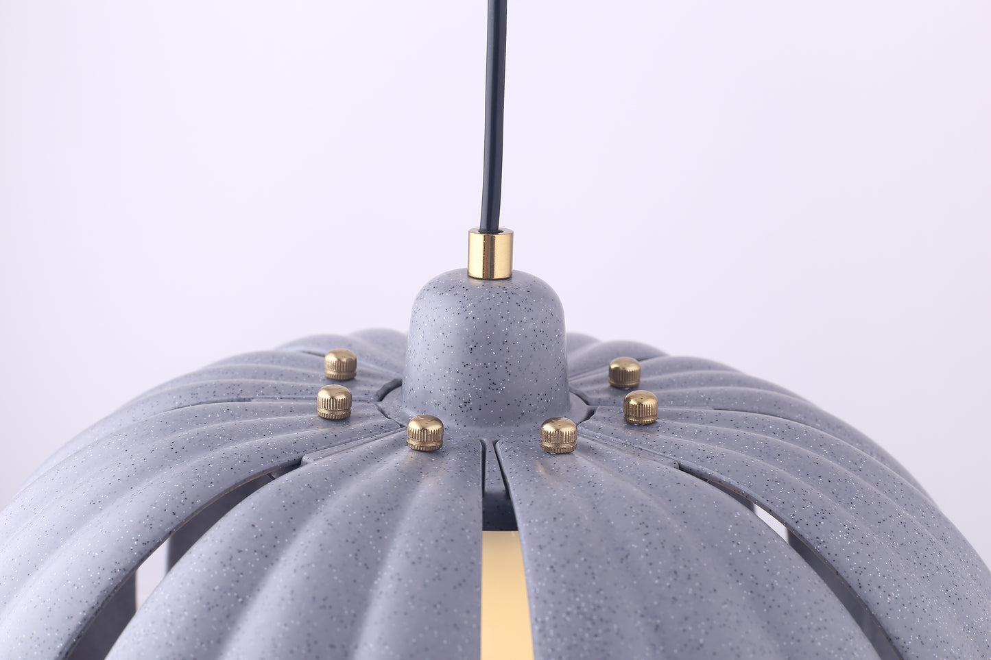 Petal Bloom Pumpkin Pendant Lamp - Marble Grey