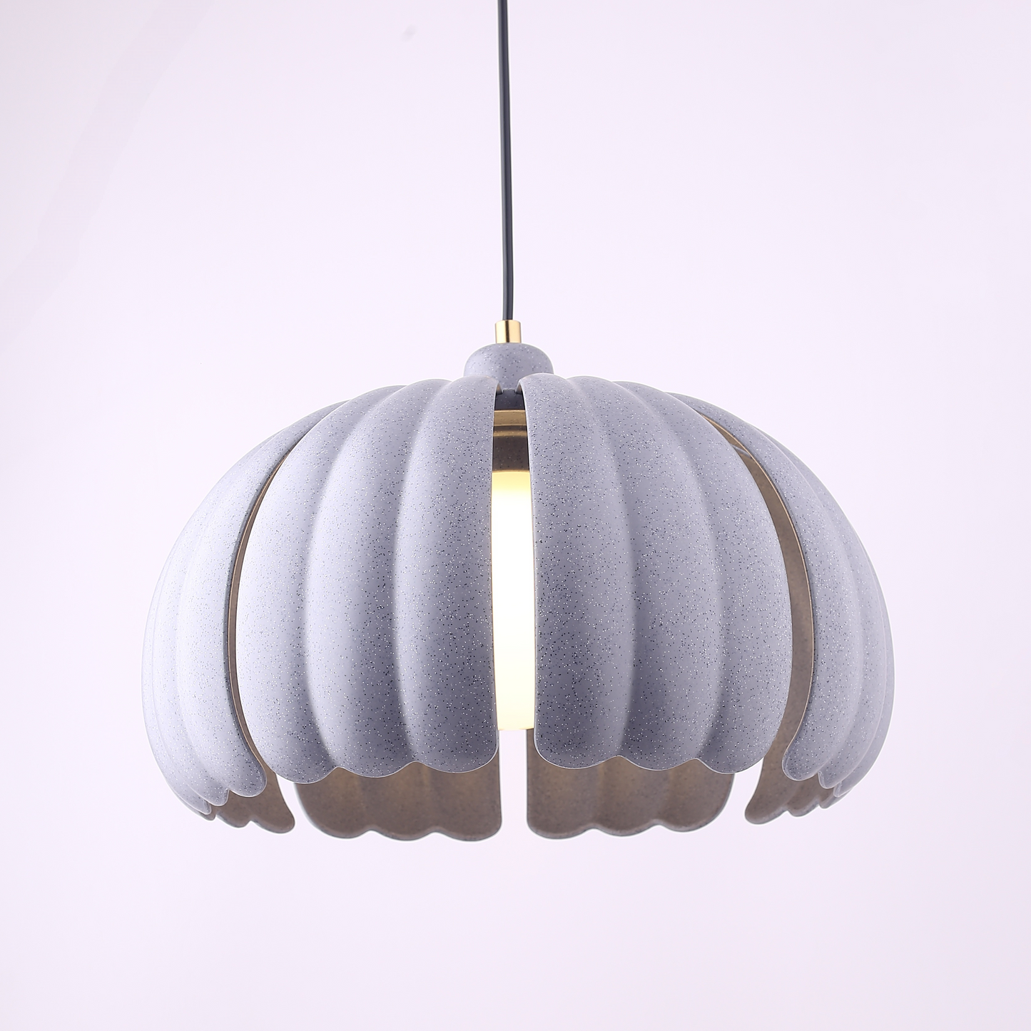 Petal Bloom Pumpkin Pendant Lamp - Marble Grey