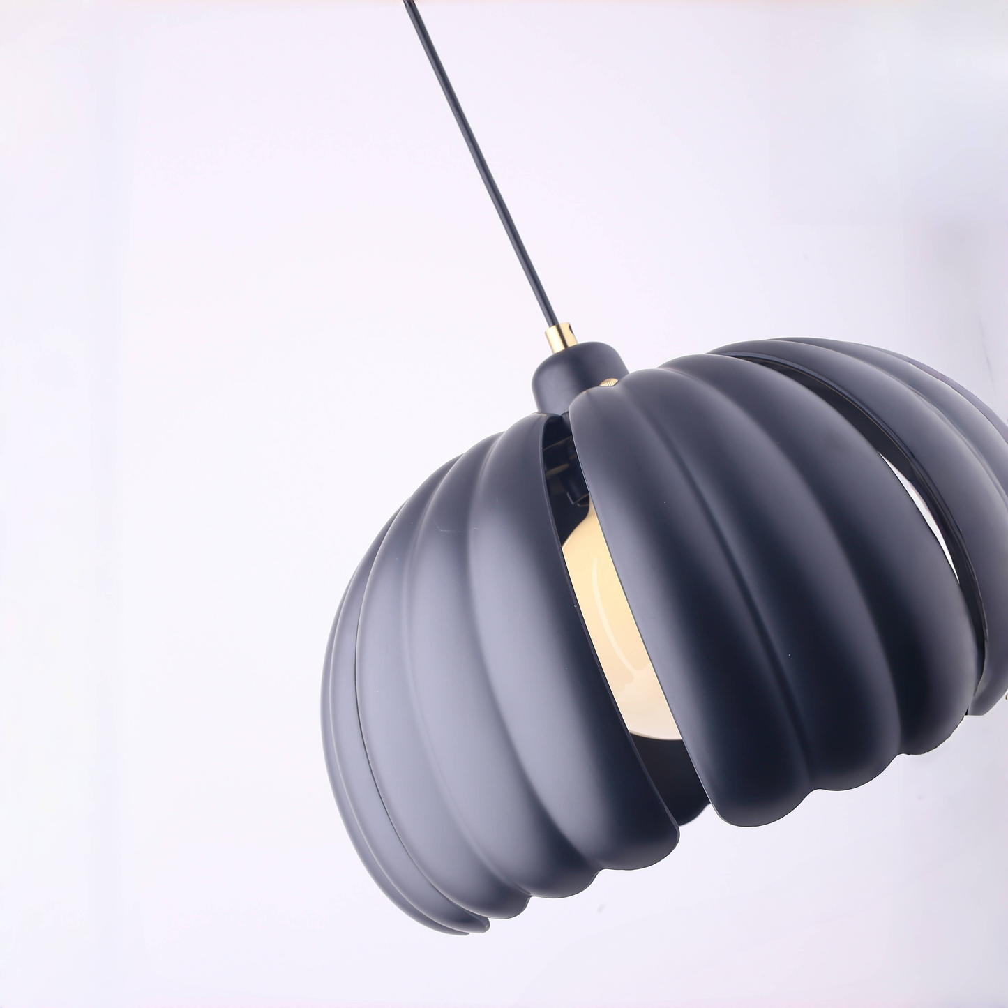 Petal Bloom Pumpkin Pendant Lamp - Black - Cavars