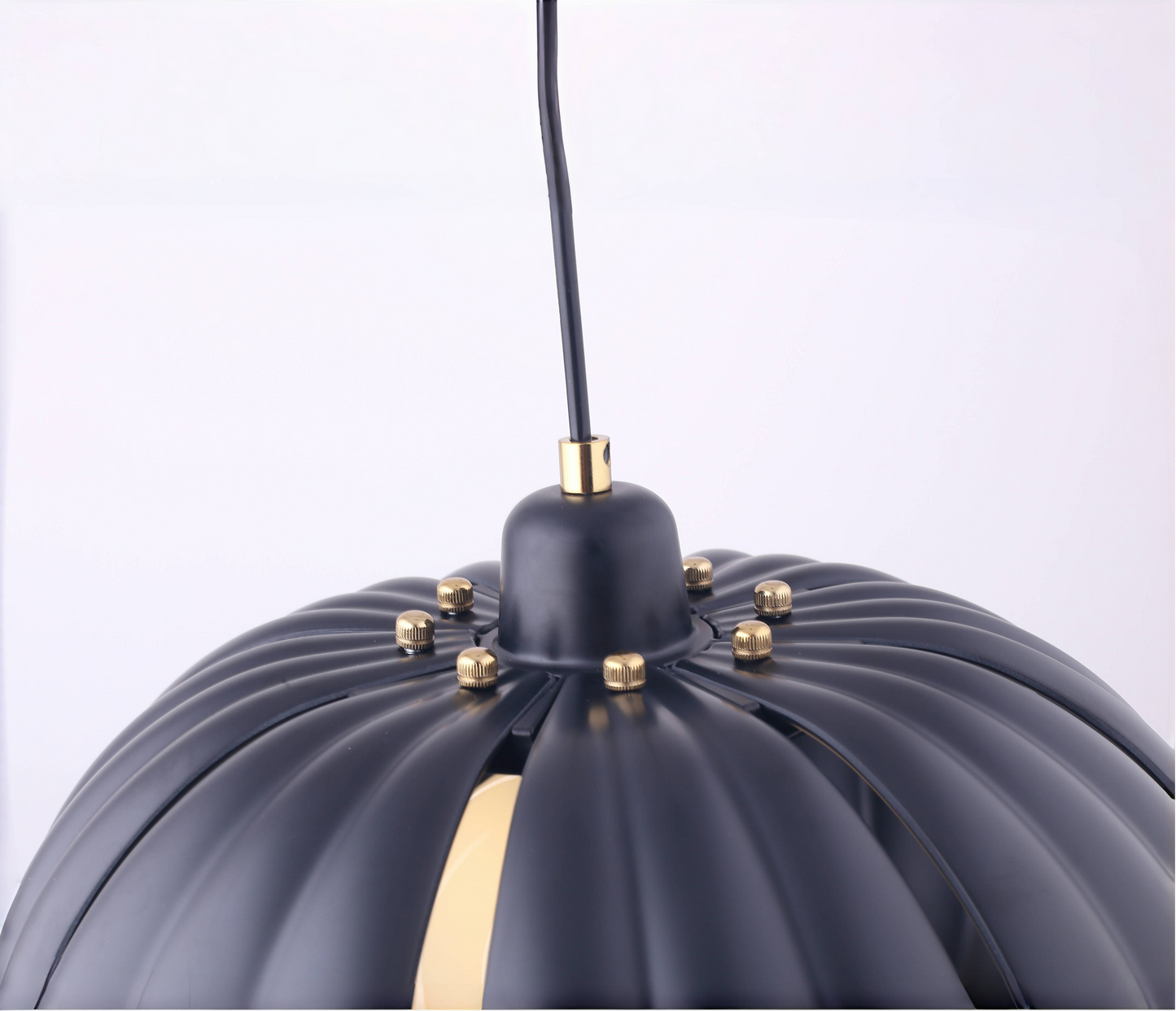 Petal Bloom Pumpkin Pendant Lamp - Black - Cavars