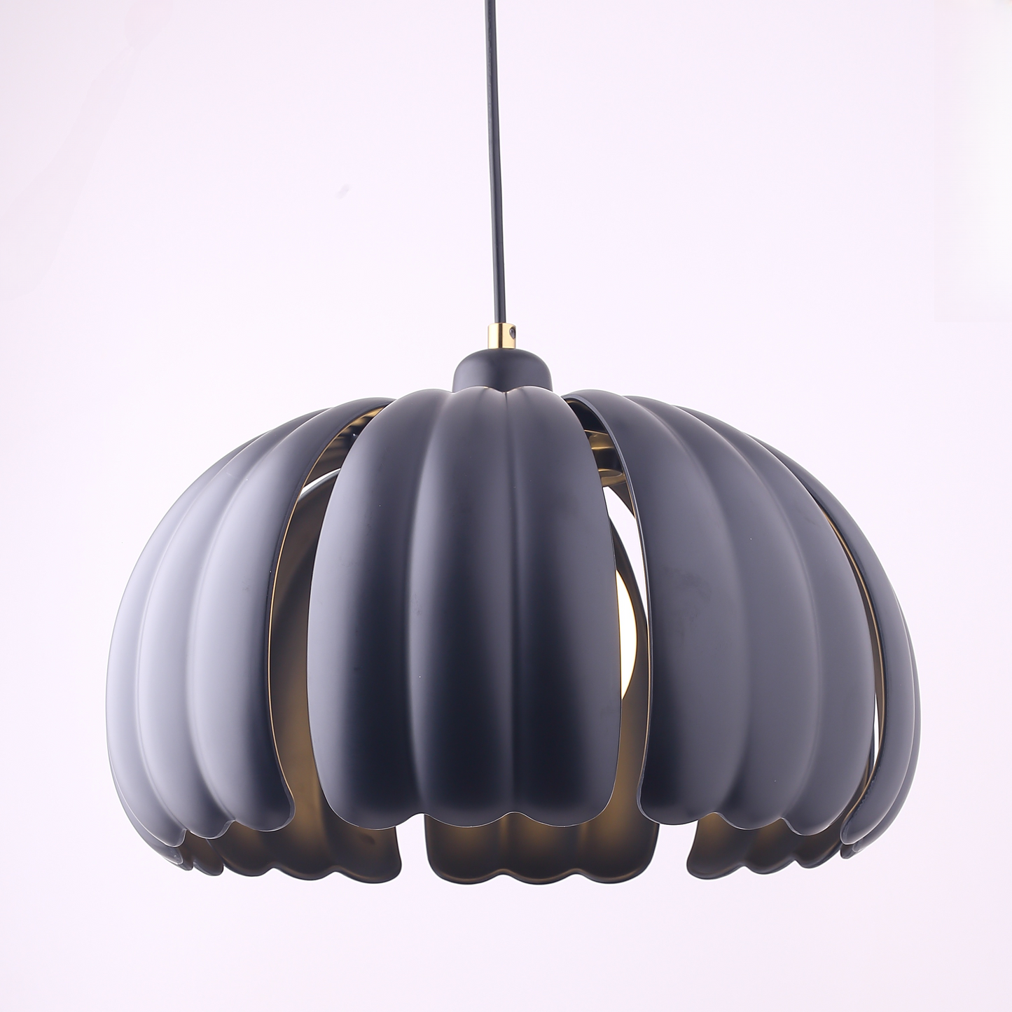 Petal Bloom Pumpkin Pendant Lamp - Black - Cavars
