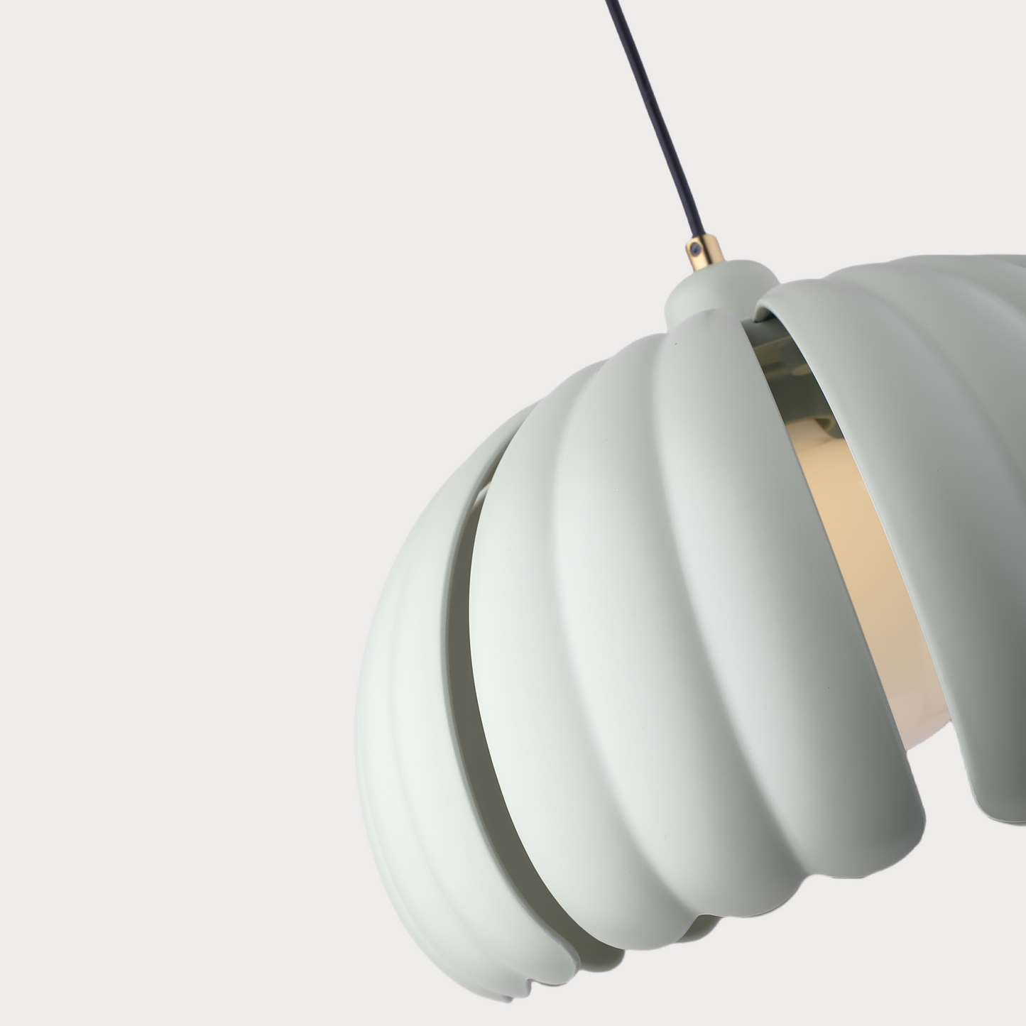 Petal Bloom Pumpkin Pendant Lamp - Pale Mint Green