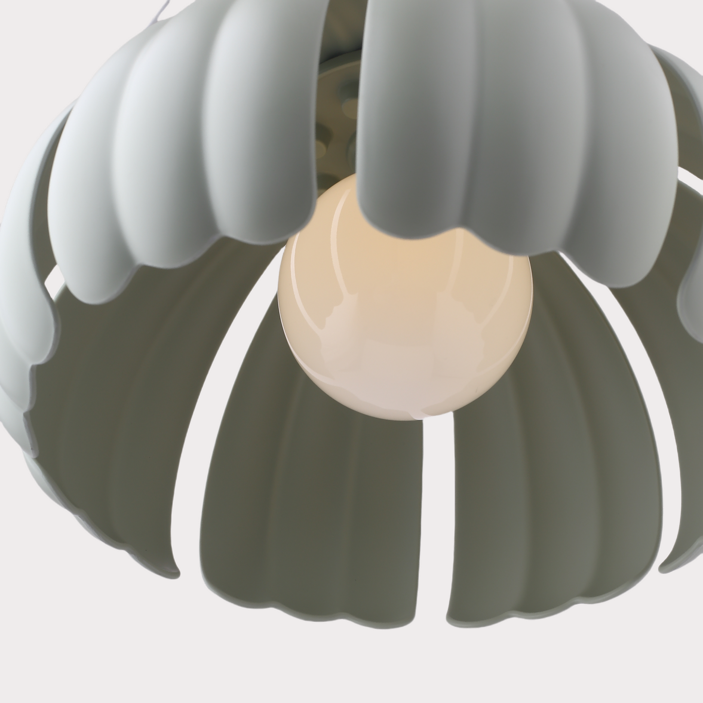 Petal Bloom Pumpkin Pendant Lamp - Pale Mint Green