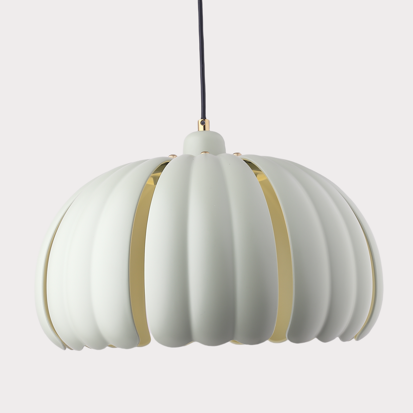 Petal Bloom Pumpkin Pendant Lamp - Pale Mint Green