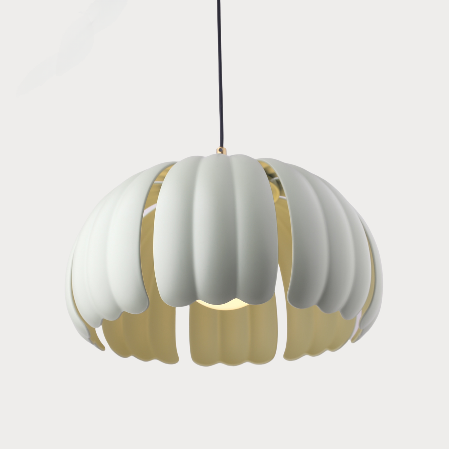 Petal Bloom Pumpkin Pendant Lamp - Pale Mint Green