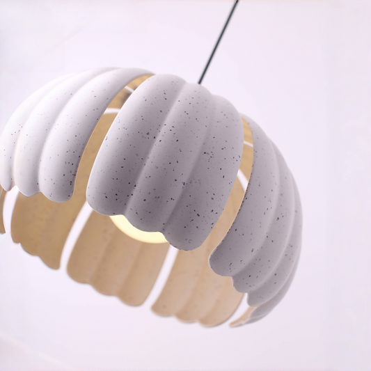 Petal Bloom Pumpkin Pendant Lamp - Marble White - Cavars