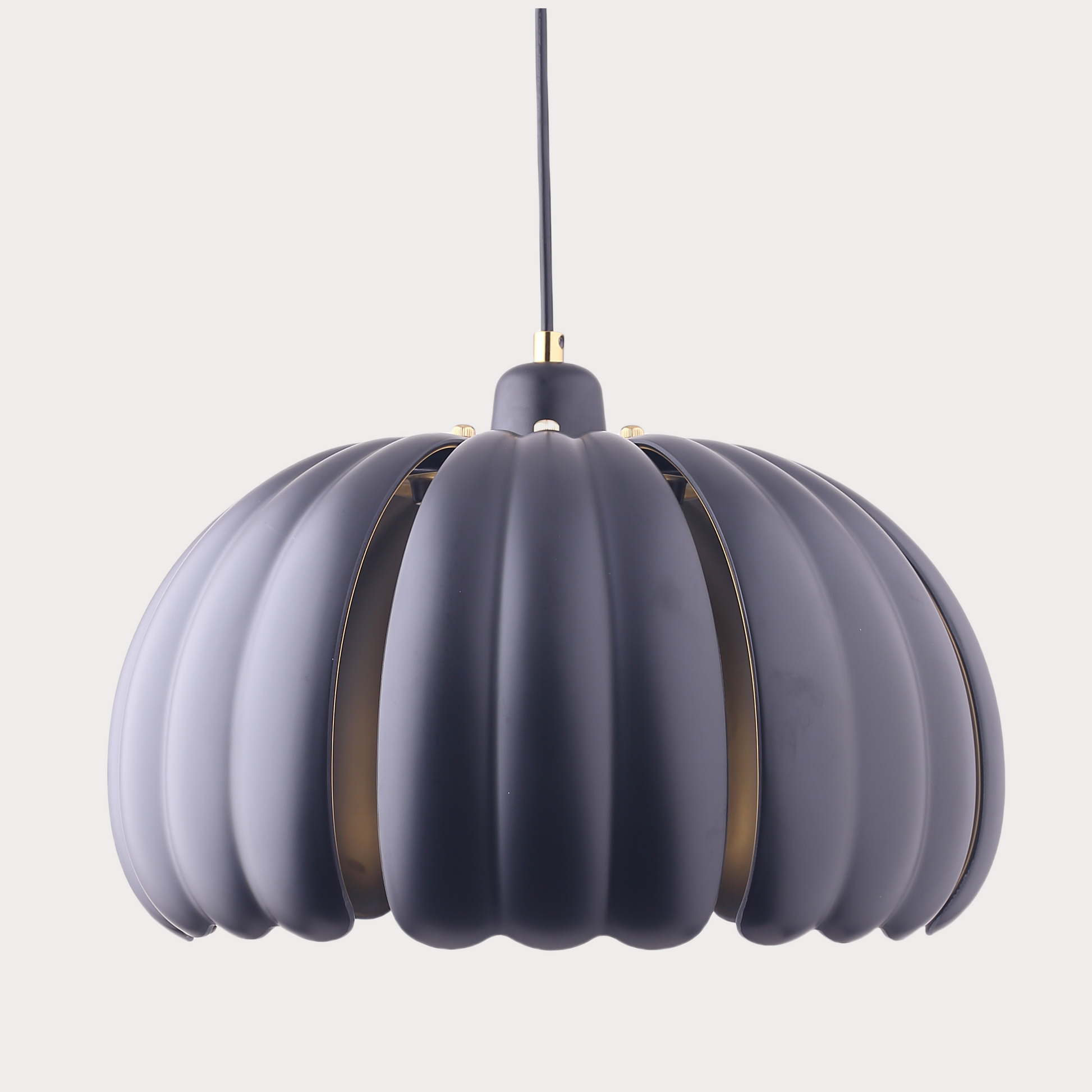 Petal Bloom Pumpkin Pendant Lamp - Black - Cavars