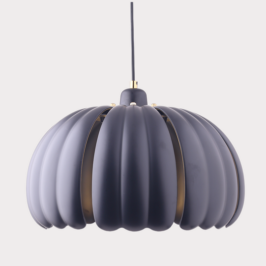 Petal Bloom Pumpkin Pendant Lamp - Black