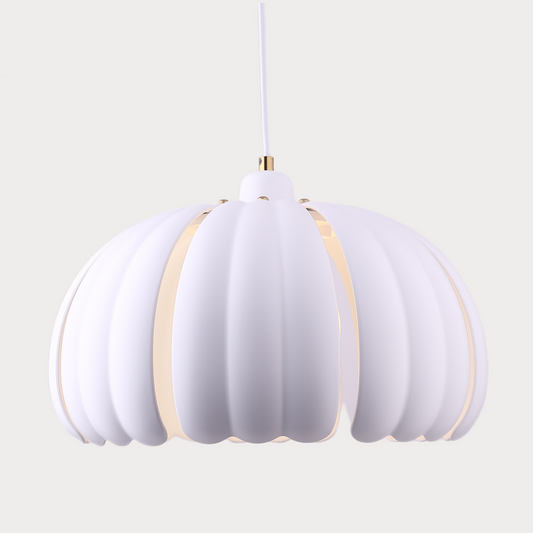 Petal Bloom Pumpkin Pendant Lamp - Pure White