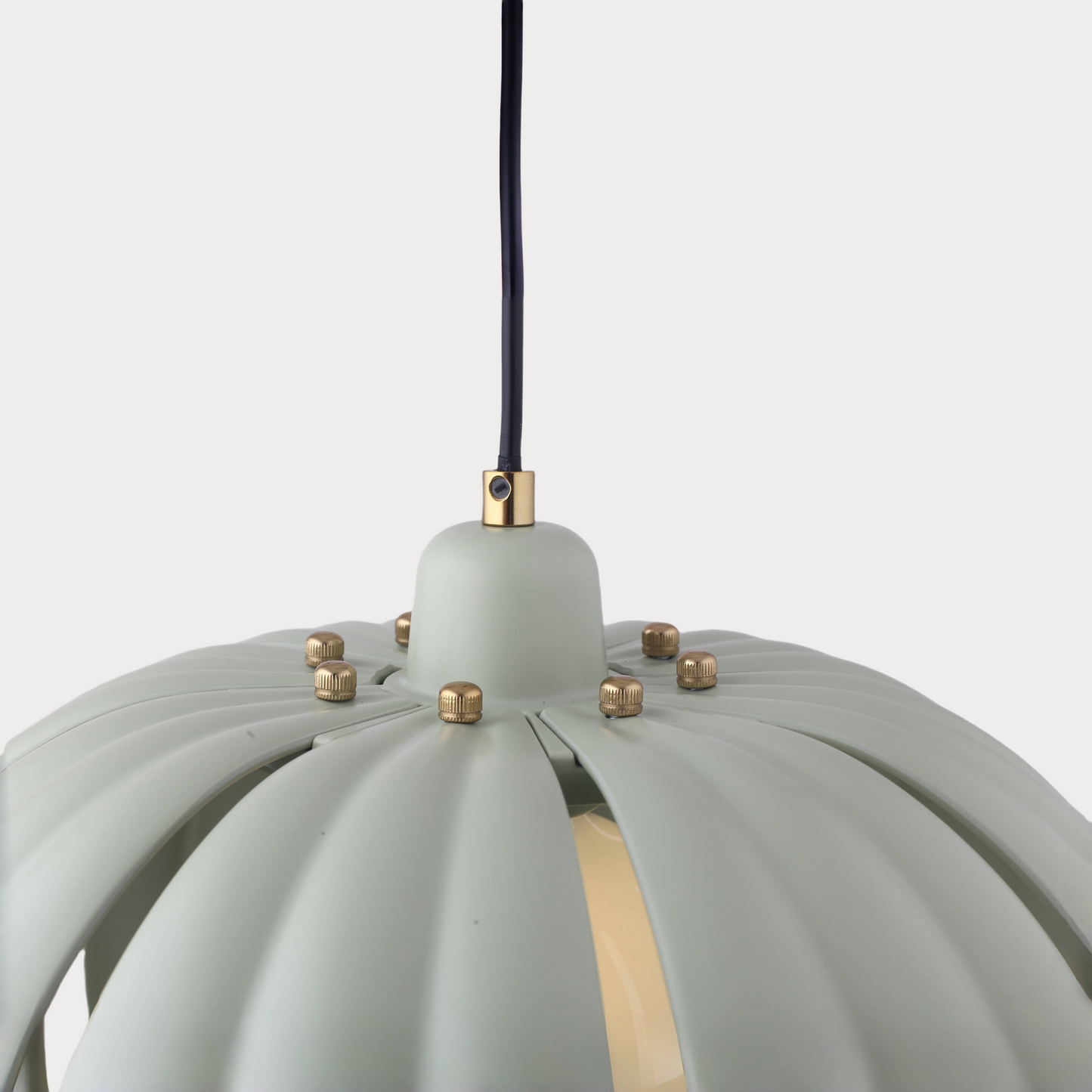 Petal Bloom Pumpkin Pendant Lamp - Pale Mint Green